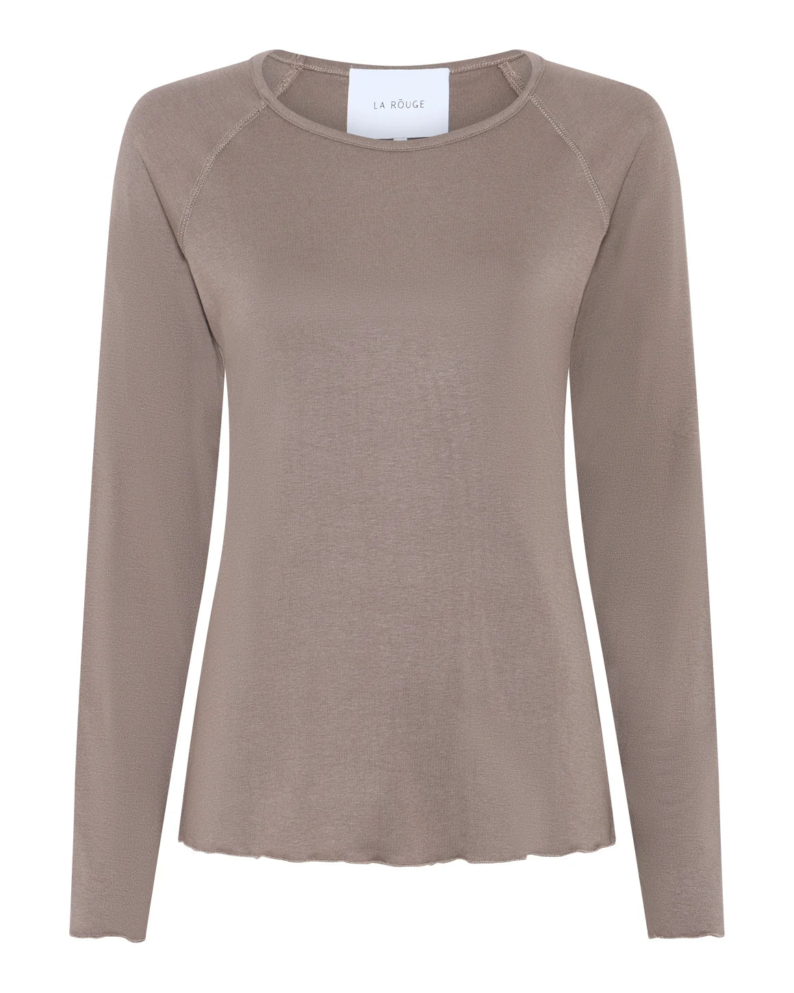 Line L/S T-shirt fra La Rouge i Moose med lange raglanærmer og blød viskosekvalitet – køb hos butikalrum.dk.
