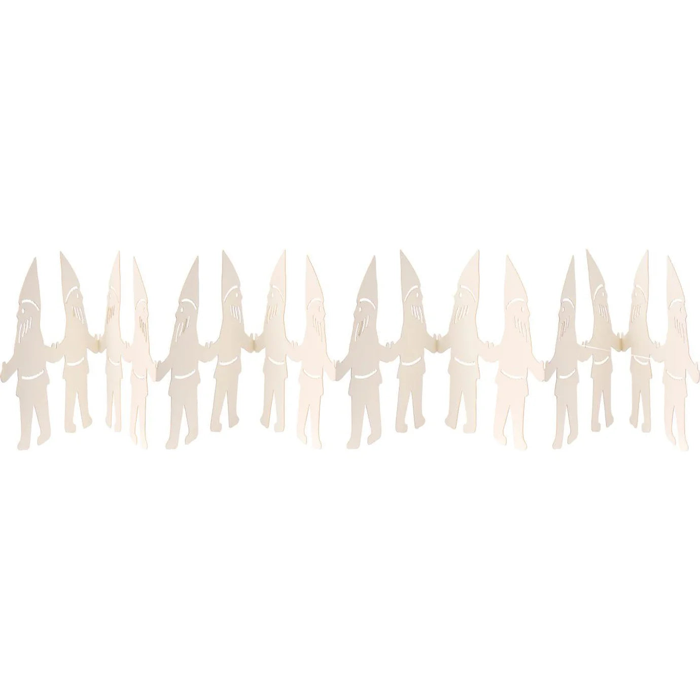 Søde papirsnisser, der holder i hånd, perfekt som julebordpynt eller vinduesdekoration