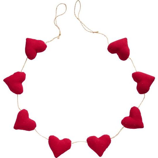 Ranke fra My Nostalgic Christmas med 8 røde hjerter – nostalgisk julepynt til hjemmet