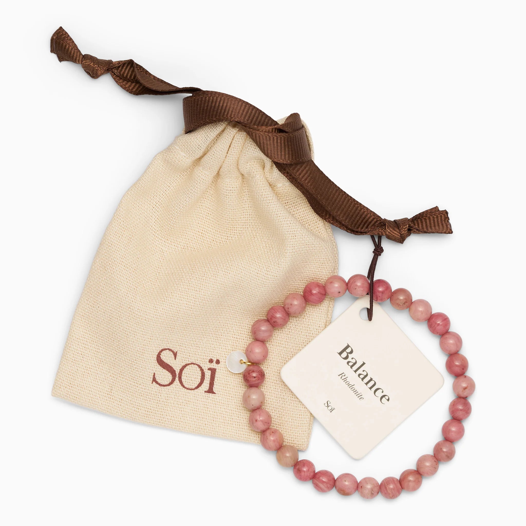 Essential Rhodonit stretch armbånd fra Soï Copenhagen – køb hos butikalrum.dk