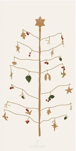 Juleservietter med ønsketræ, 40x40 cm, 16 stk/pak – perfekt til julebord og julefrokost