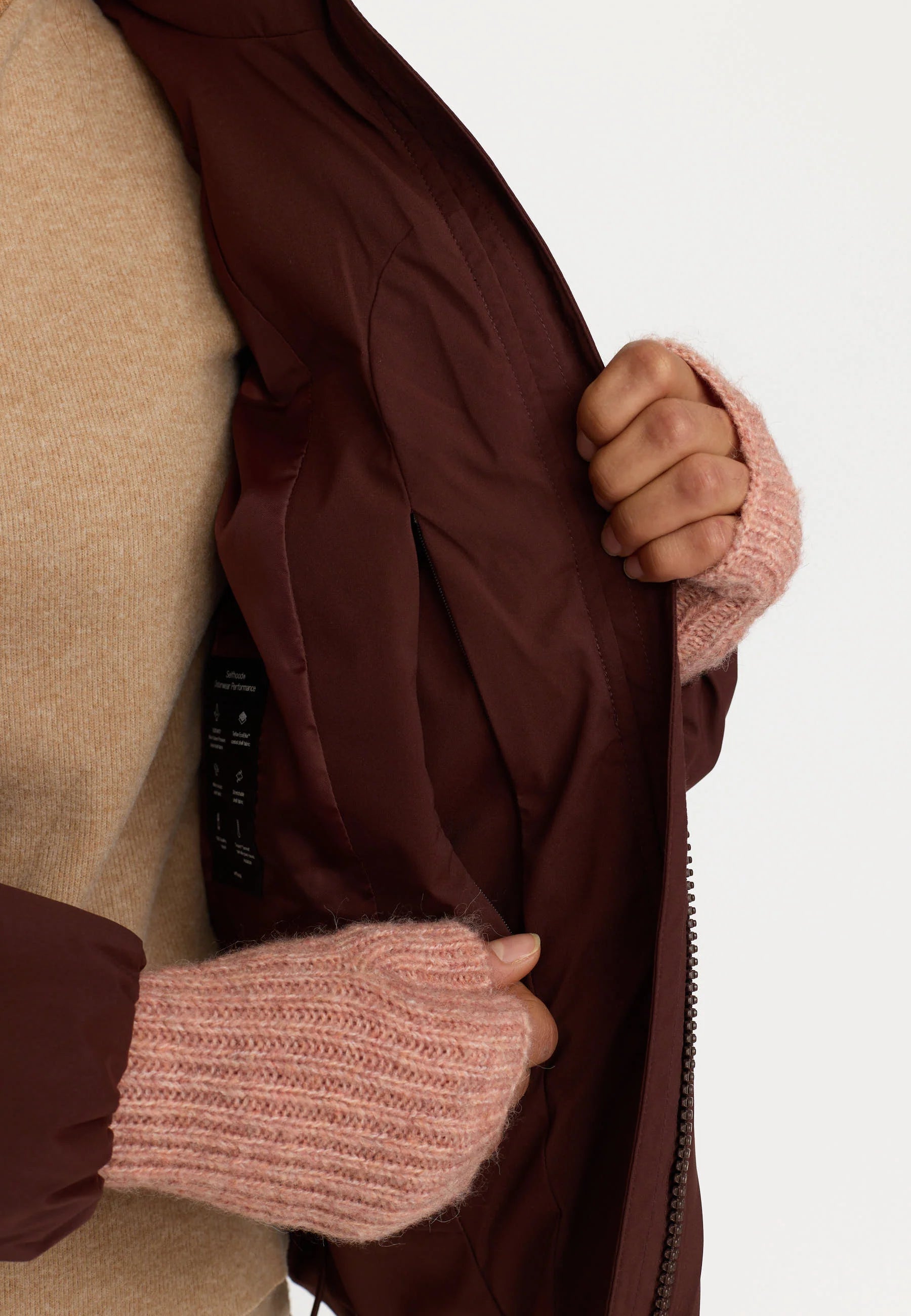 Selfhood Short Puffer 77293 Burgundy – køb hos butikalrum.dk