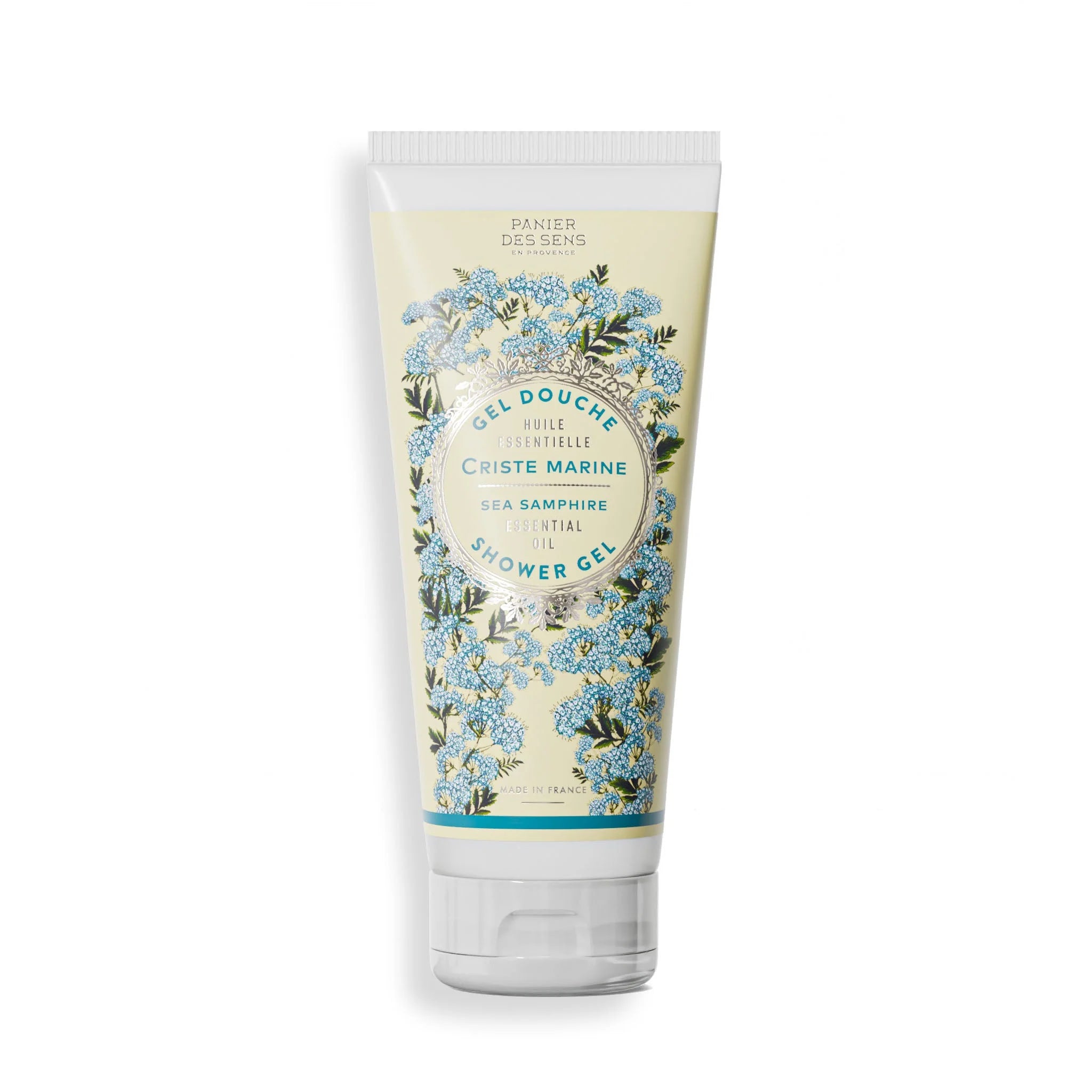 Shower Gel Stimulating Sea Samphire fra Panier des Sens med sheaolie – 200 ml, veganvenlig og genanvendelig