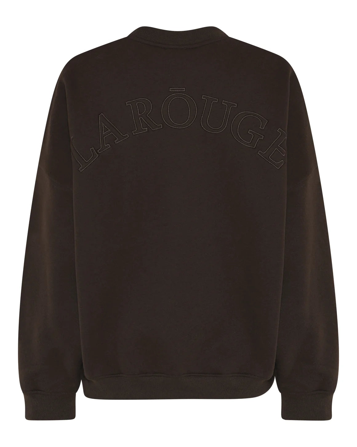 Silvia Sweatshirt w. Logo fra La Rouge i Dark Brown med broderet logo på ryggen – køb hos butikalrum.dk.