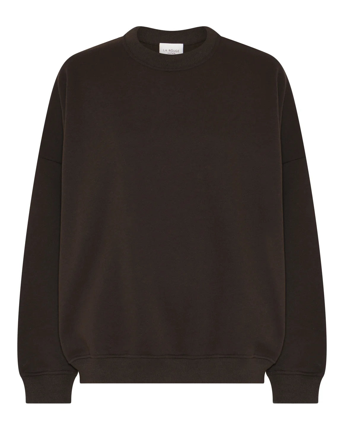 Silvia Sweatshirt w. Logo fra La Rouge i Dark Brown med broderet logo på ryggen – køb hos butikalrum.dk.