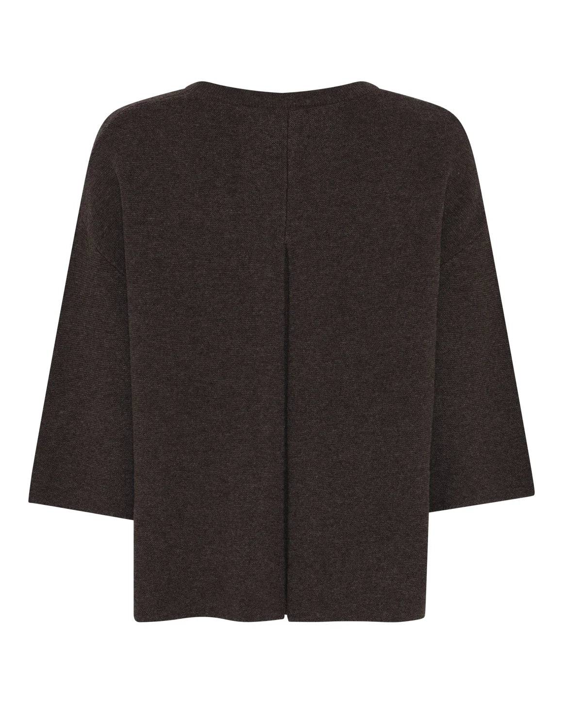 Sissel Knit fra La Rouge i Brown Melange med afslappet pasform og brede 3/4-ærmer i blød yakdown og ultrafine wool – køb hos butikalrum.dk.