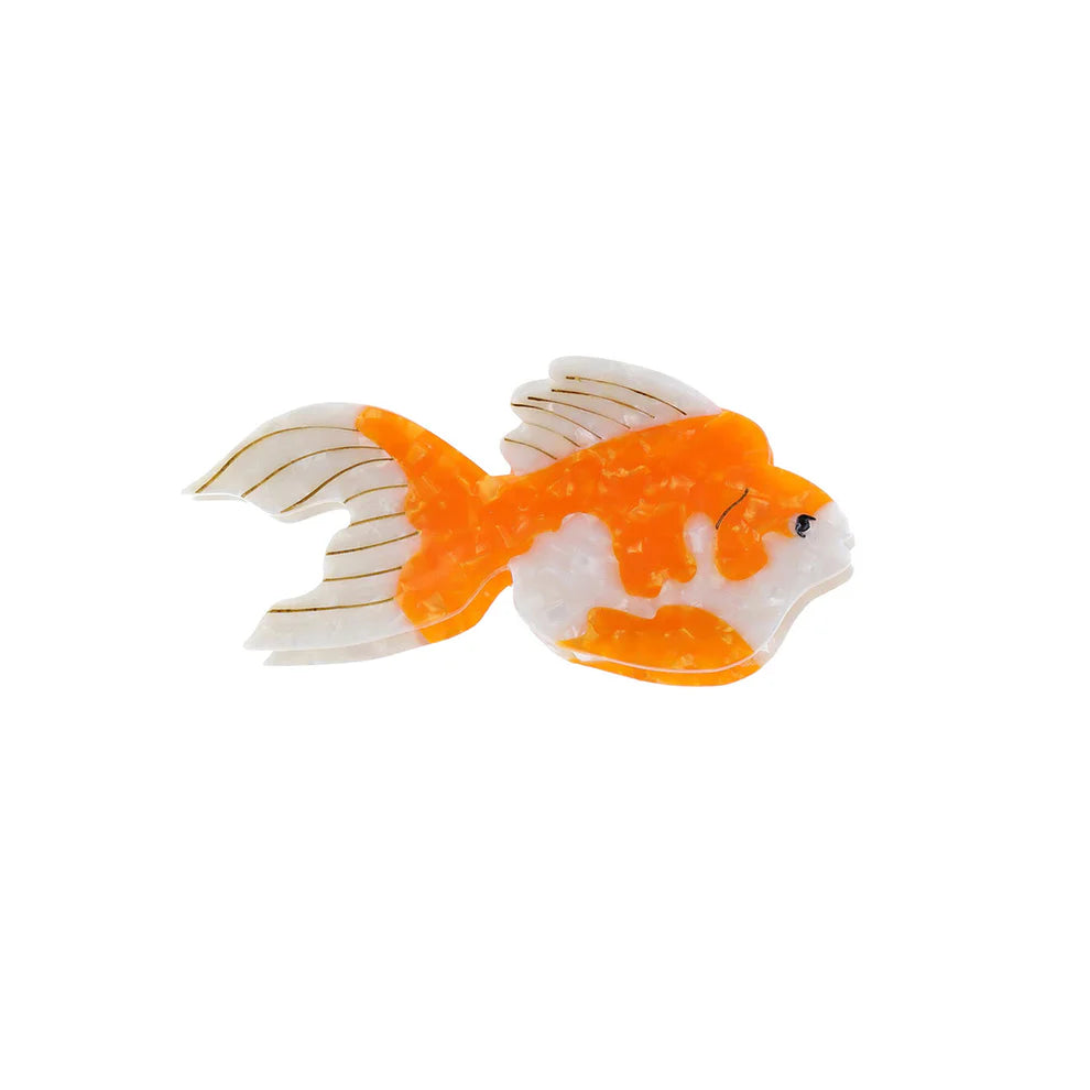 Slørhale hårklemme i orange og hvid – dekorativ hårklemme, køb hos butikalrum.dk