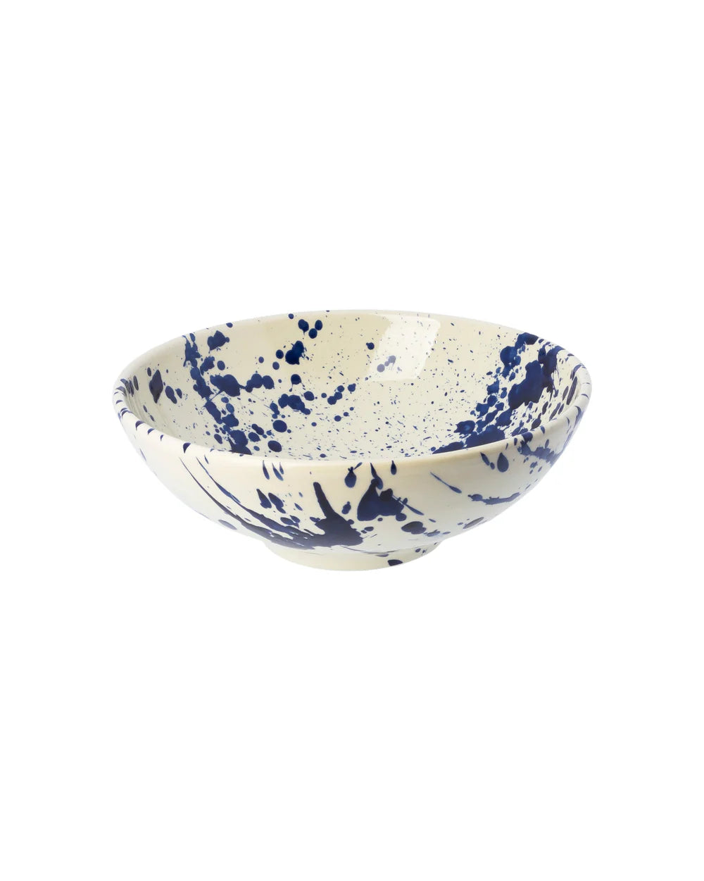 Splash Wide Bowl i royal blå splash – håndlavet keramikskål, køb hos butikalrum.dk