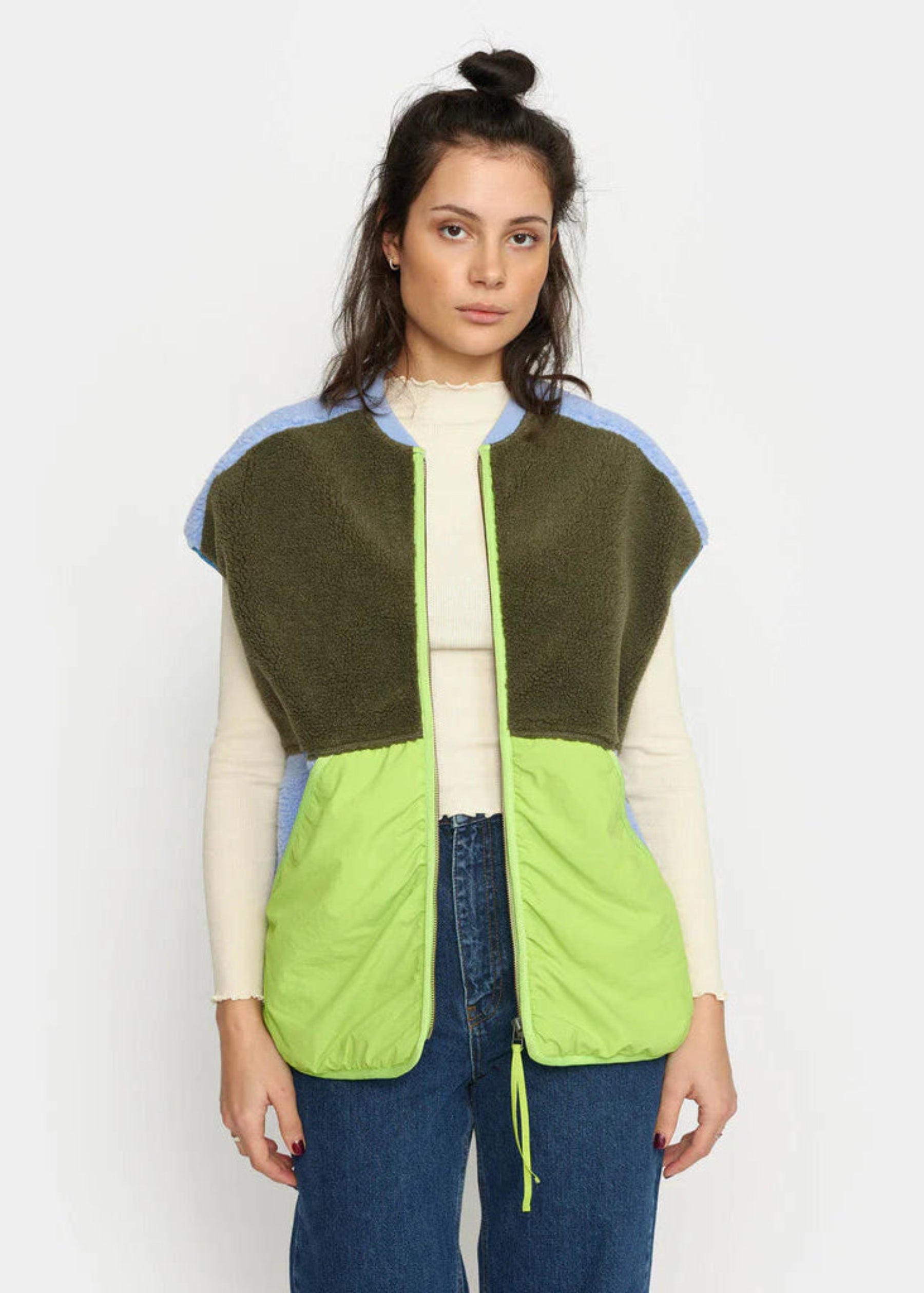 Selfhood Teddy Vest 77202 Army – køb hos butikalrum.dk