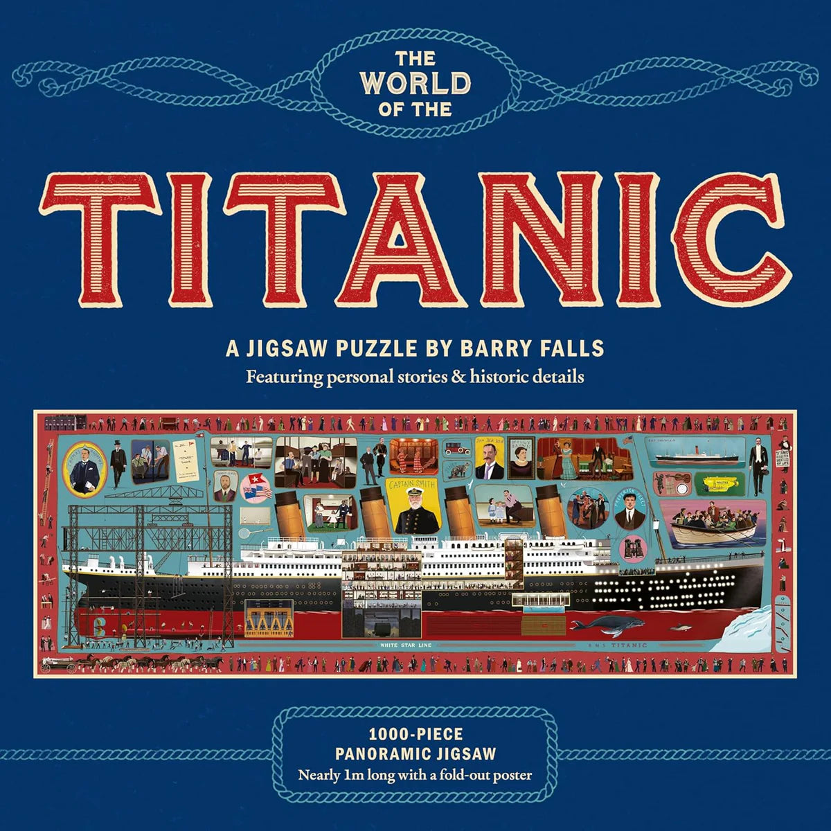 Panoramic 1000-brikkers puslespil med Titanic-motiv, inkl. pull-out guideposter, 97 x 34 cm – Laurence King