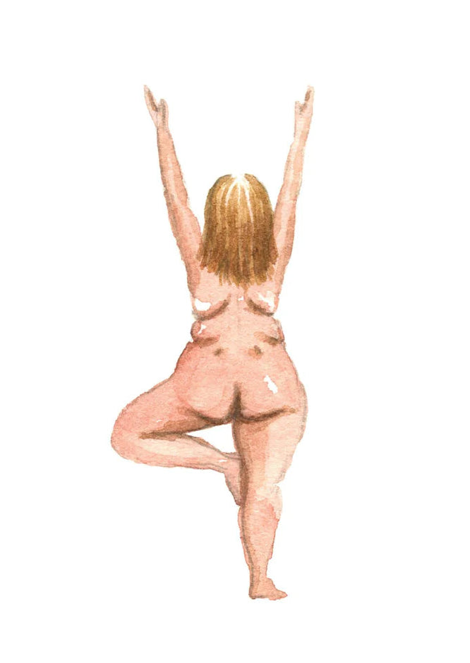 Plakat med kvinde i Tree Pose yogastilling – køb hos butikalrum.dk