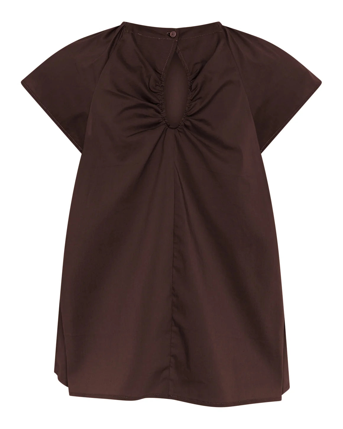 Vilma Sleeveless Top fra La Rouge i Dark Brown med smock og rynkedetaljer – køb hos butikalrum.dk.