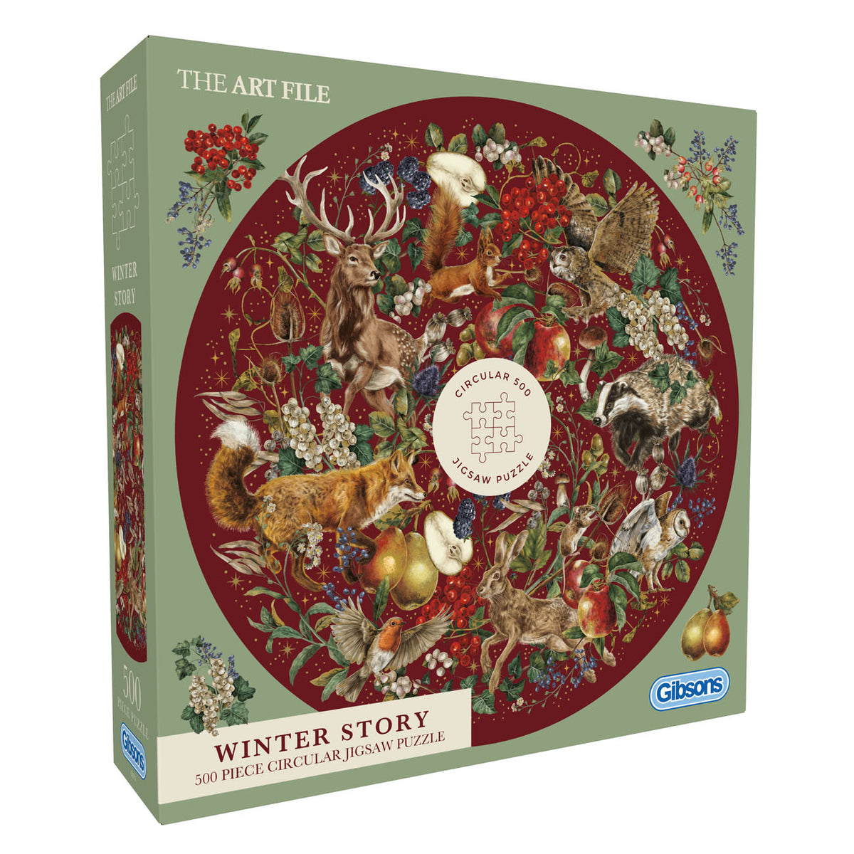 Winter Story puslespil med 500 brikker i 100% genanvendt pap og print af motivet – køb hos butikalrum.dk.