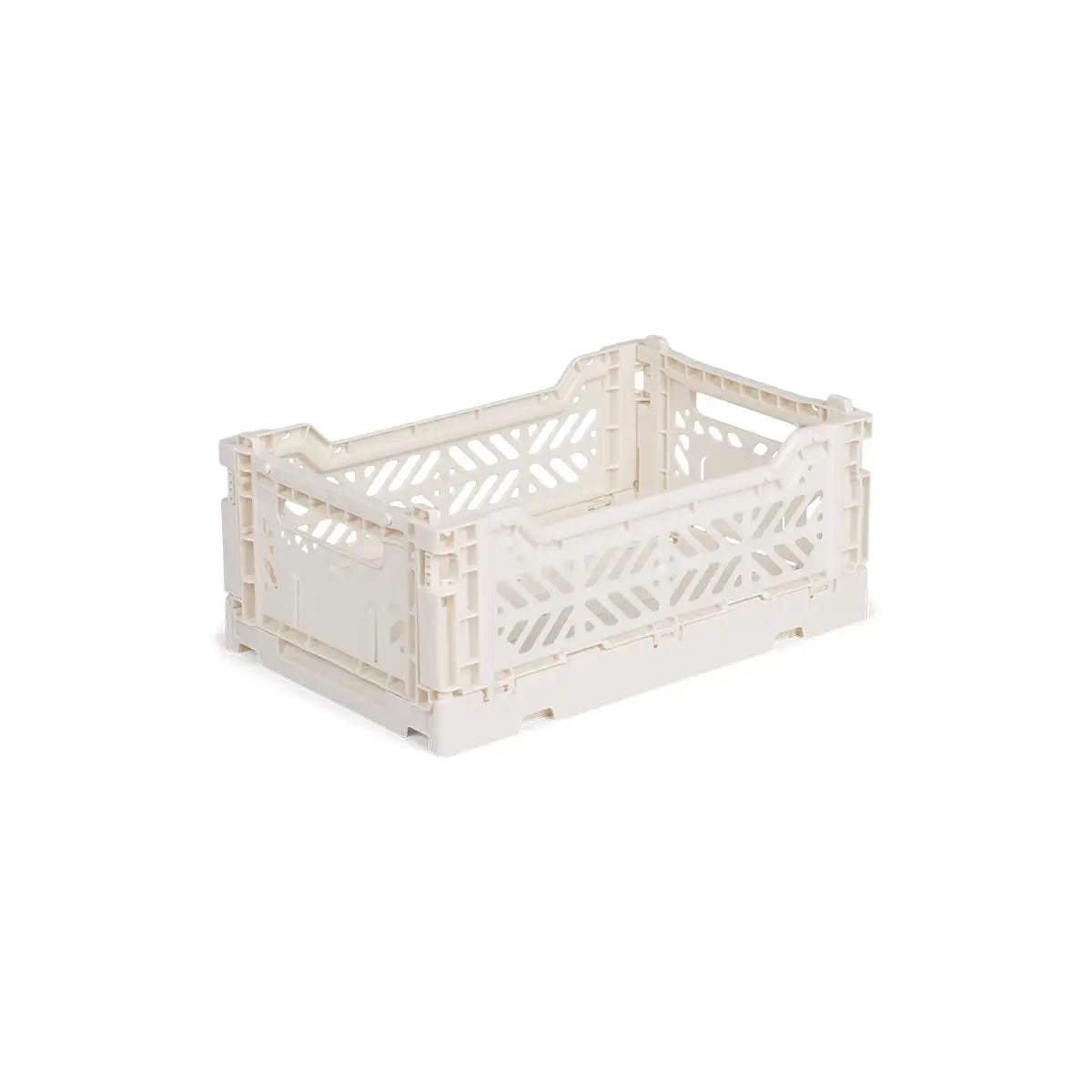 Aykasa Mini foldekasse i Coconut Milk, lille sammenklappelig og stabelbar opbevaringskasse, 27 x 17 x 11 cm – køb hos butikalrum.dk.
