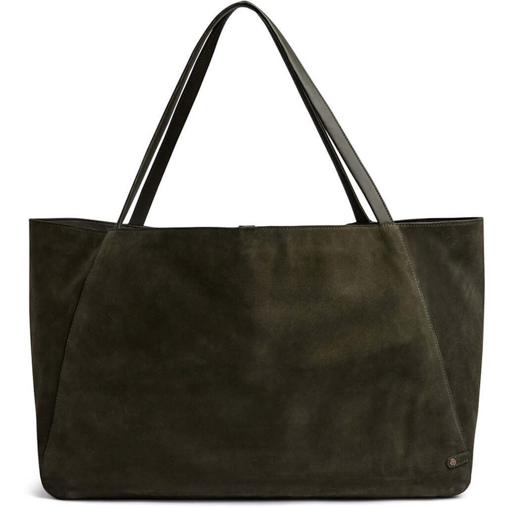Bilbao Shopper i Army Green fra Depeche i blødt skind og ruskind med rummeligt design – køb hos Butik Alrum på Amager eller online på butikalrum.dk.