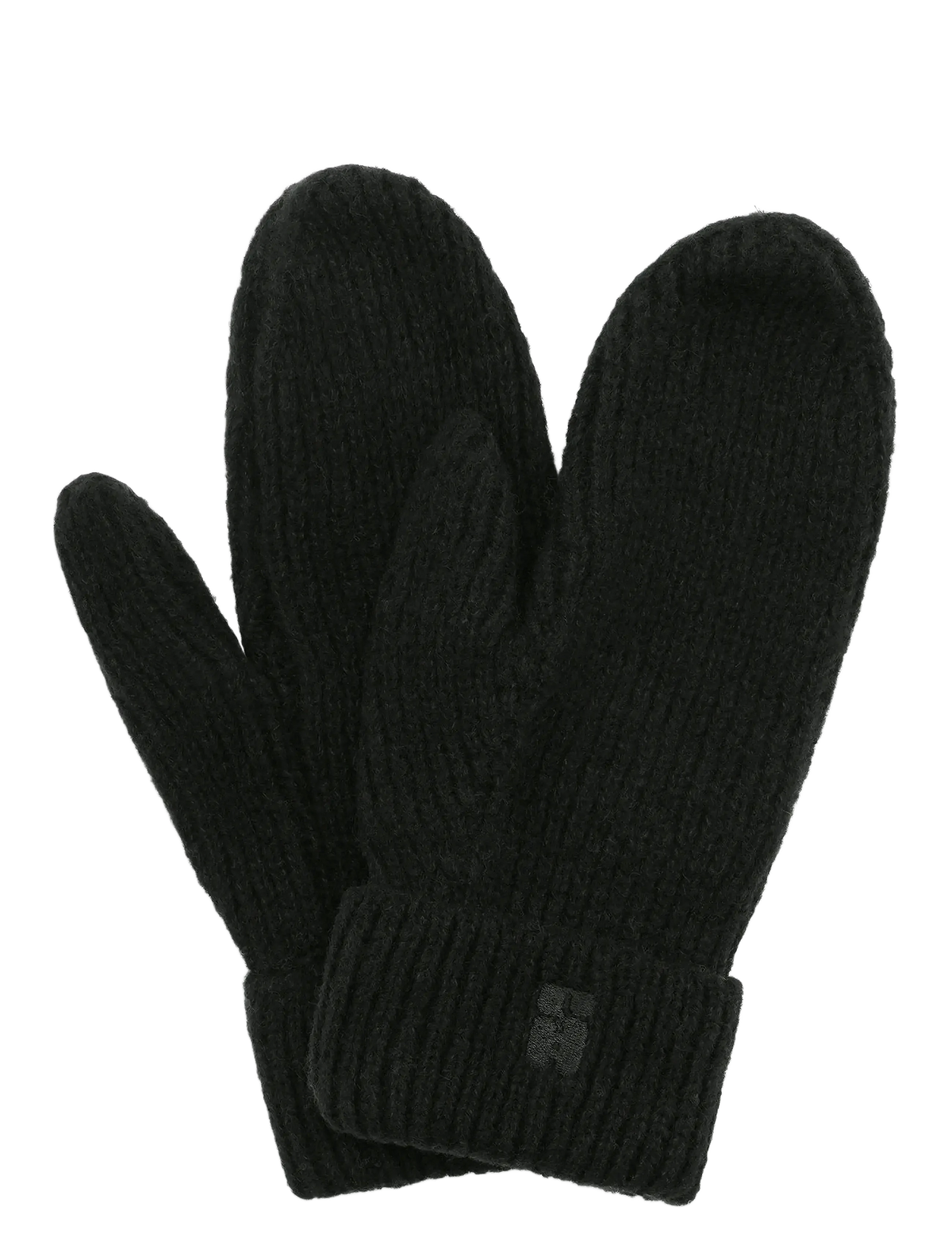 Brenda Mittens fra Sui Ava i Black, bløde chunky ribstrikkede vanter med uld og genanvendt polyester – køb hos butikalrum.dk.