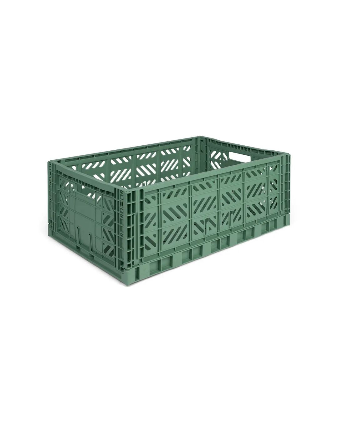 Aykasa Maxi foldekasse, grøn i moderne design, perfekt til opbevaring af større genstande i hjemmet.