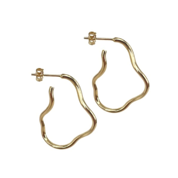 Curly Hoop fra Aqua Dulce i 925 forgyldt sterling sølv, 25 mm med nitter og 100% nikkelfri – køb hos butikalrum.dk.