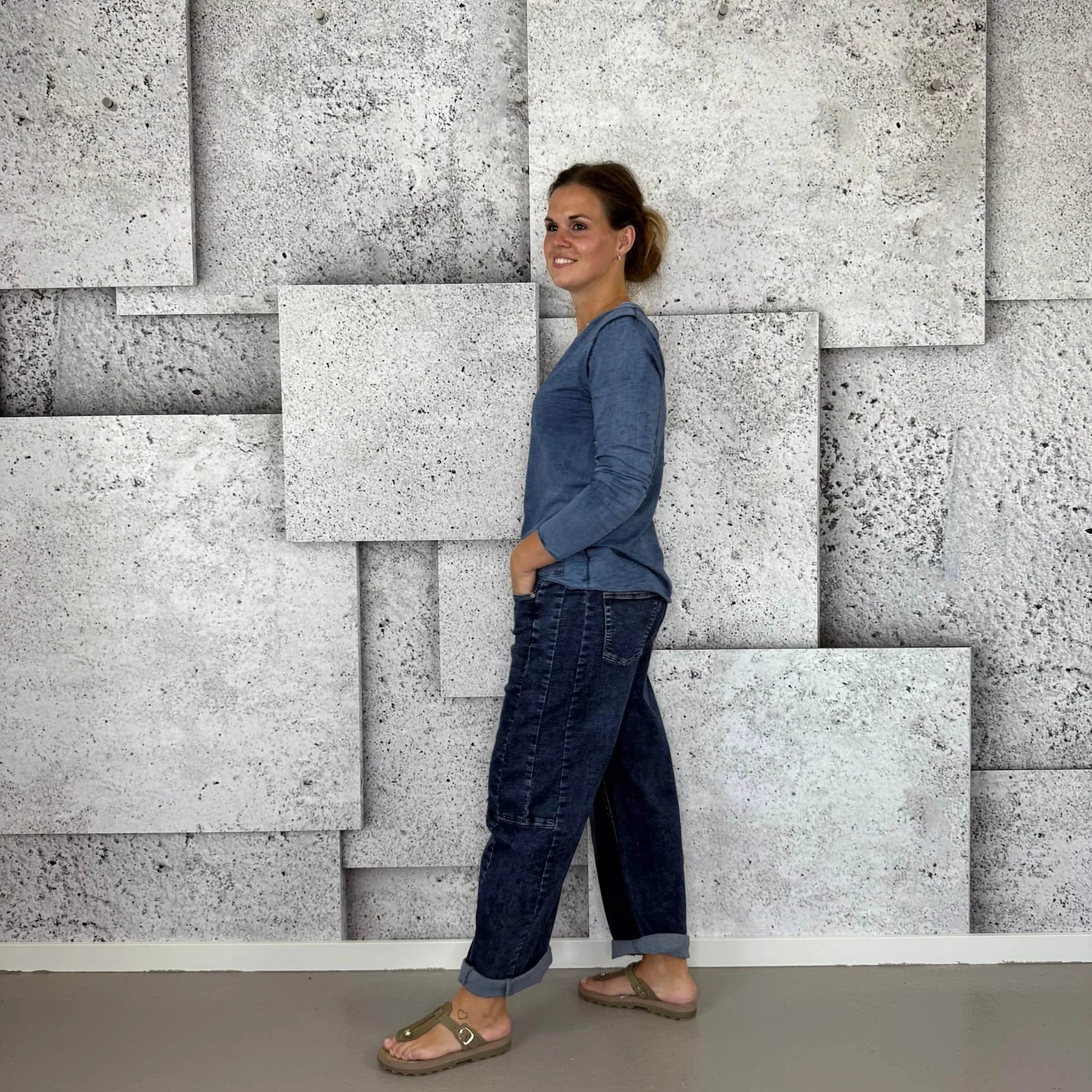 Mørke denim jeans med stretch fra Cabana Living – køb hos Butik Alrum
