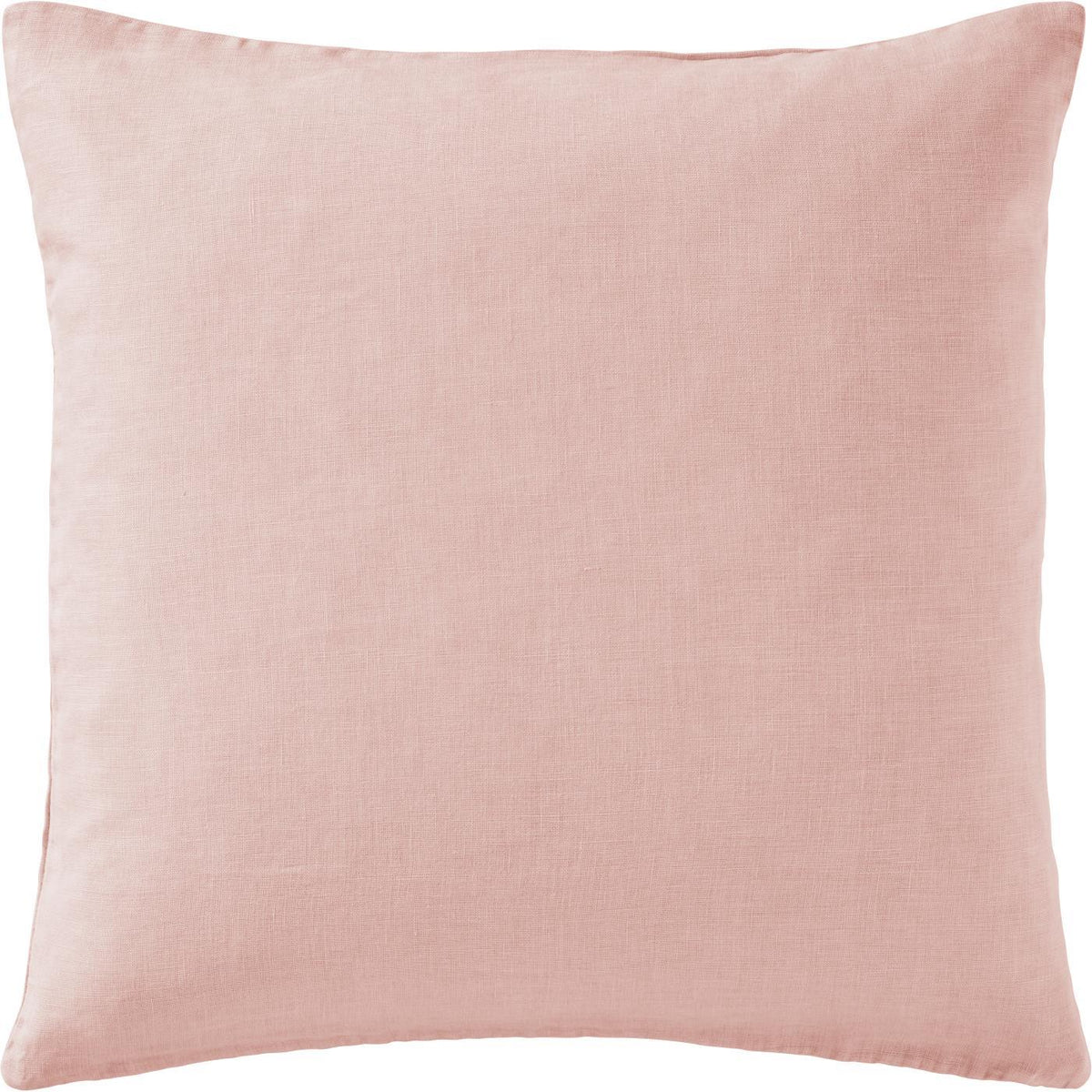 Pude i 100% hør i farven Rose, 50 x 50 cm med stenvasket finish og pudefyld – køb hos butikalrum.dk.