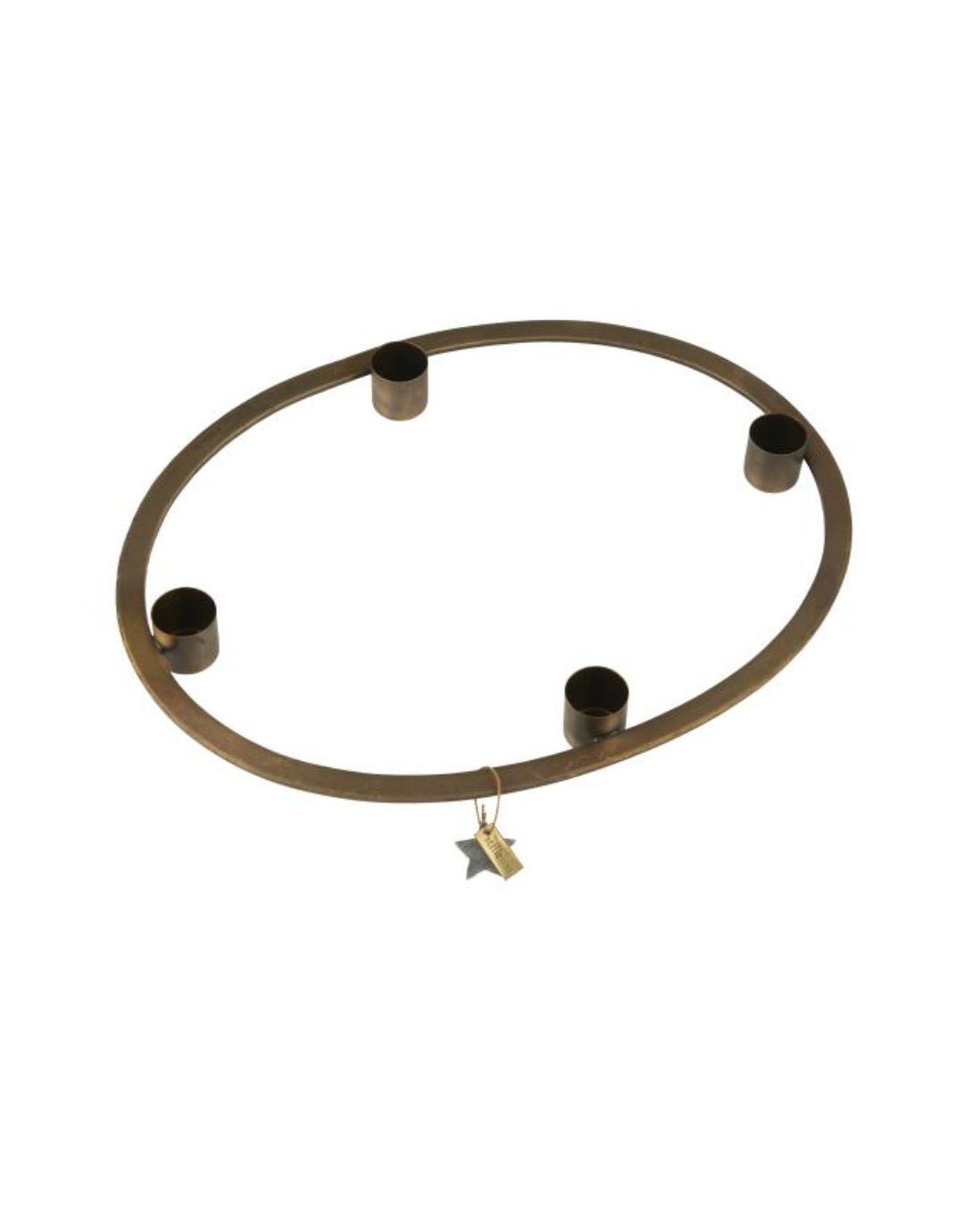 Oval adventsstage til fire lys, genanvendelig år efter år, perfekt til juledekoration.