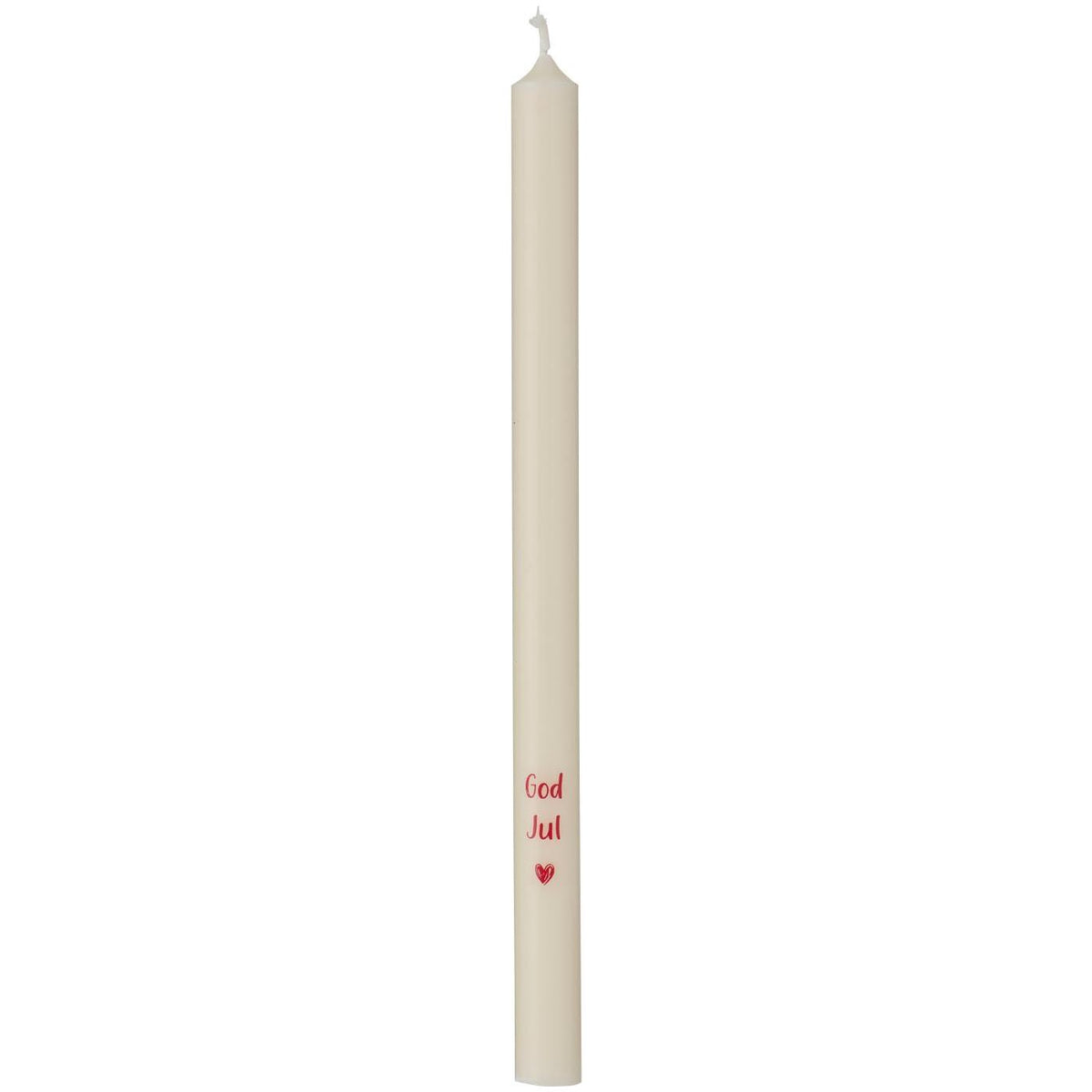 Kertelys med “God Jul”, 20 cm, svanemærket og fremstillet af 90% stearin – køb hos butikalrum.dk.