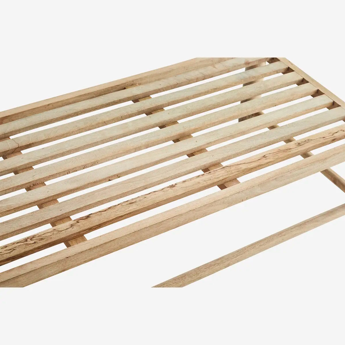 Træbænk i naturfarvet mangotræ 140x60x30 cm enkel og tidløs bænk til entré eller boligindretning