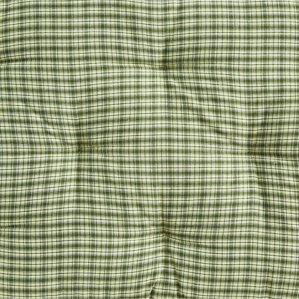 Ternet bomuldsmadras 45x125 cm i grøn, hvid og gul til bænk inde og ude