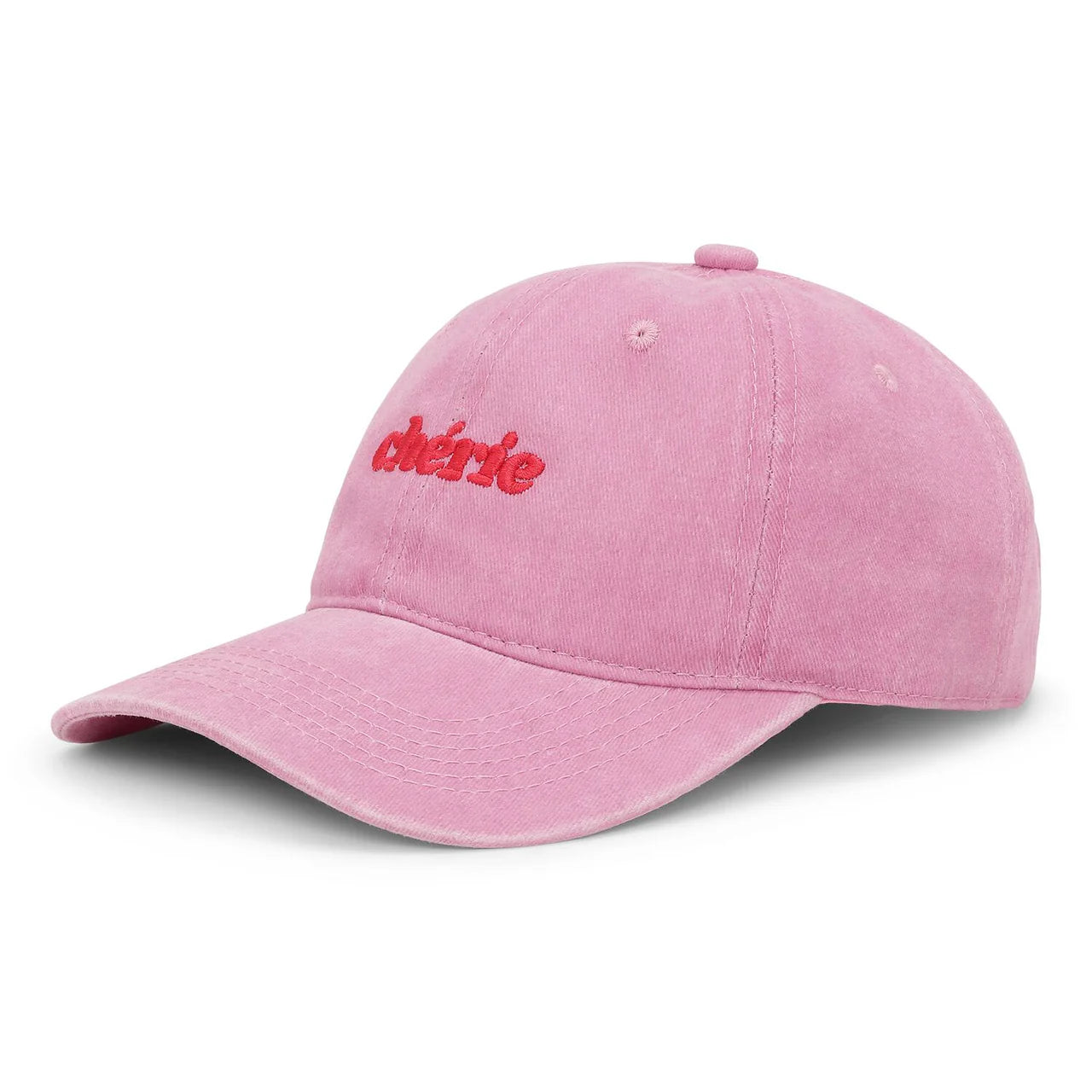 Pink bomuldskasket med broderet Cherie