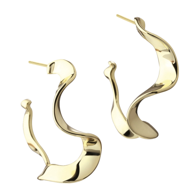 SLIM Rhumba large hoops i guld fra Aqua Dulce 30 mm – køb hos butikalrum.dk