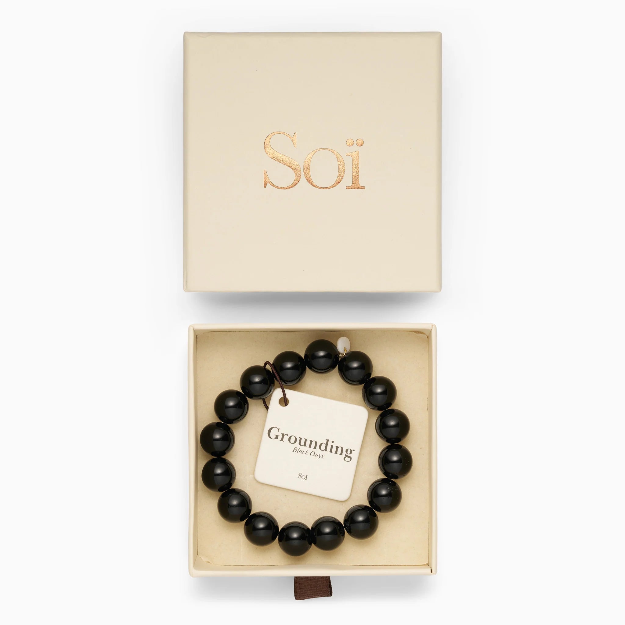 Elastisk armbånd med Black Onyx natursten