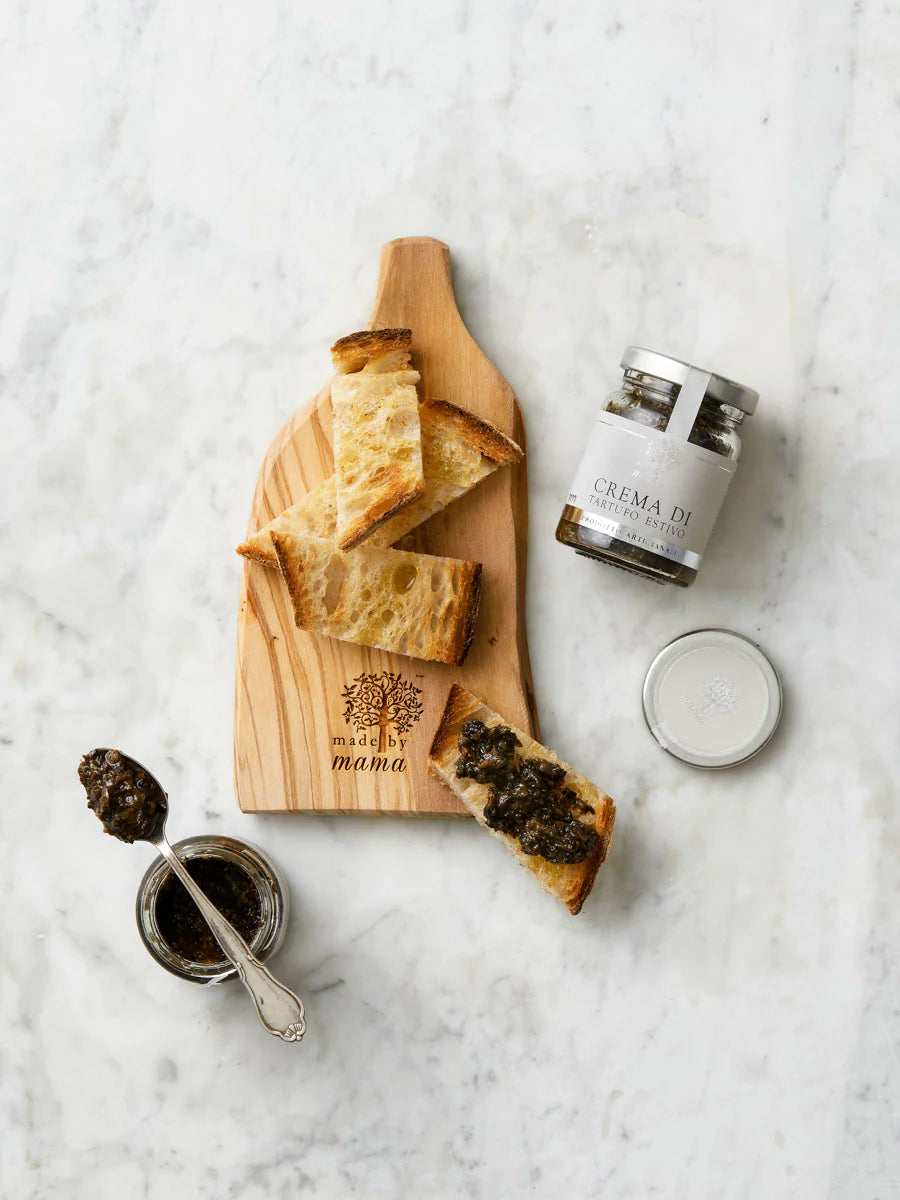 Sort trøffelcreme “Tartufina Estivo” – tapenade med sorte sommertrøfler, champignon og oliven.