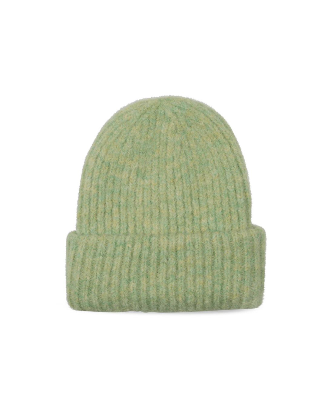 Sui Ava Sisse Beanie i lime, strikket hat i farverig grøn til vinter, komfortabel og stilfuld.