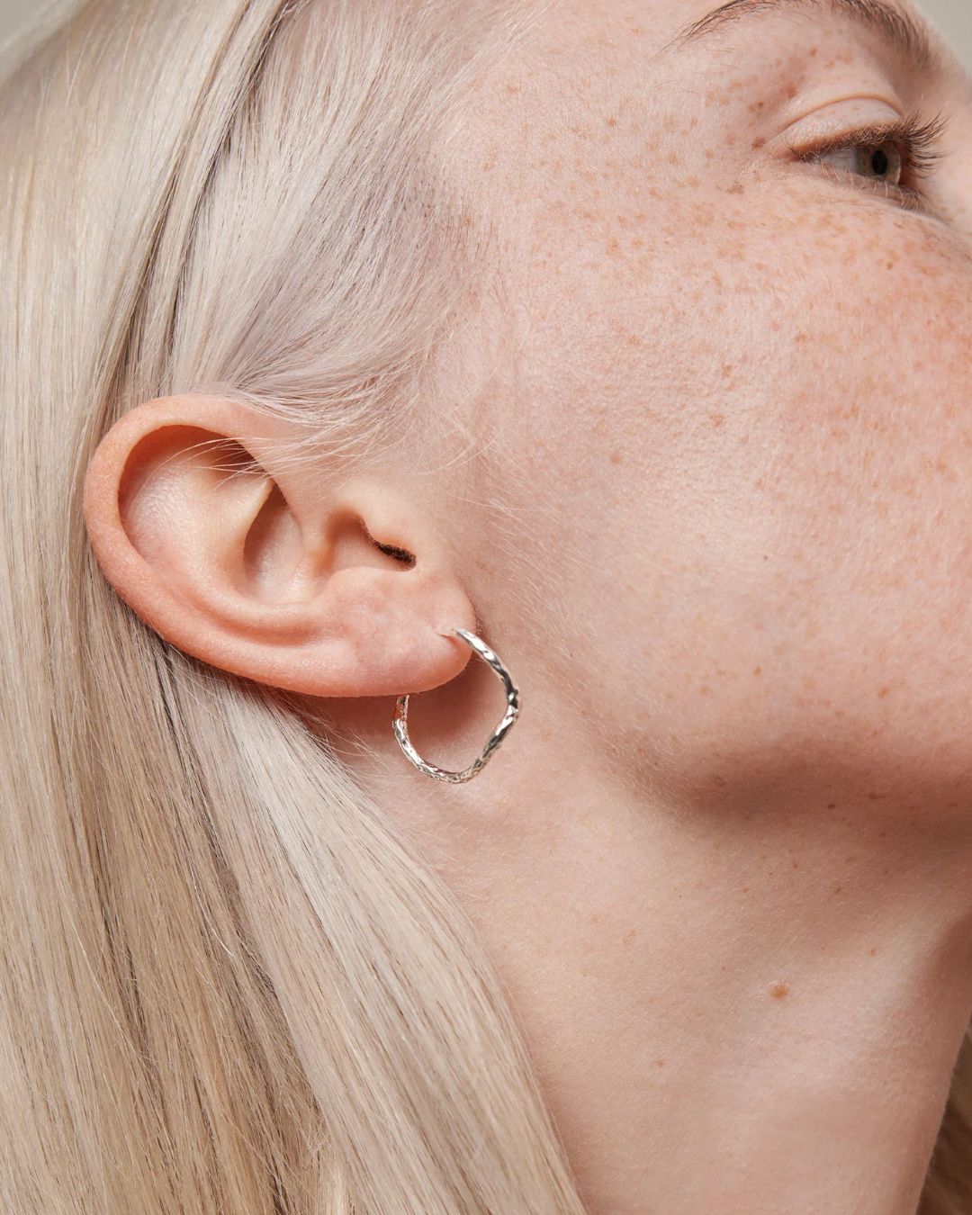 Enamel sway hoops sølv