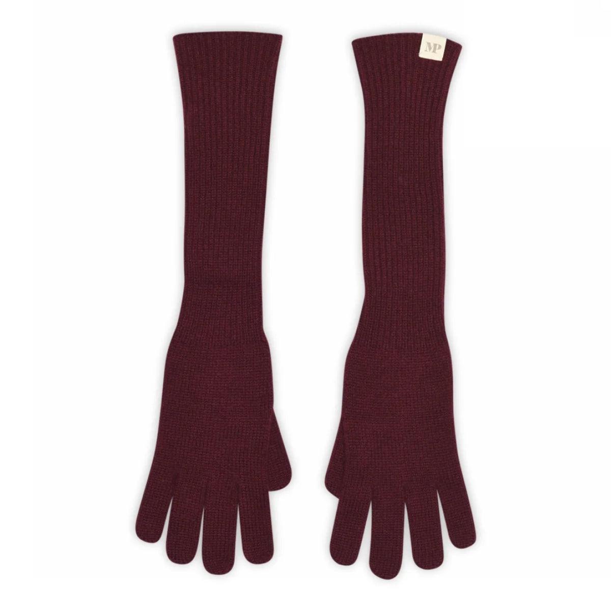 Trondheim Long Gloves fra MPwoman i blød merinould og cashmere, lange strikhandsker med ekstra varme – køb hos butikalrum.dk.