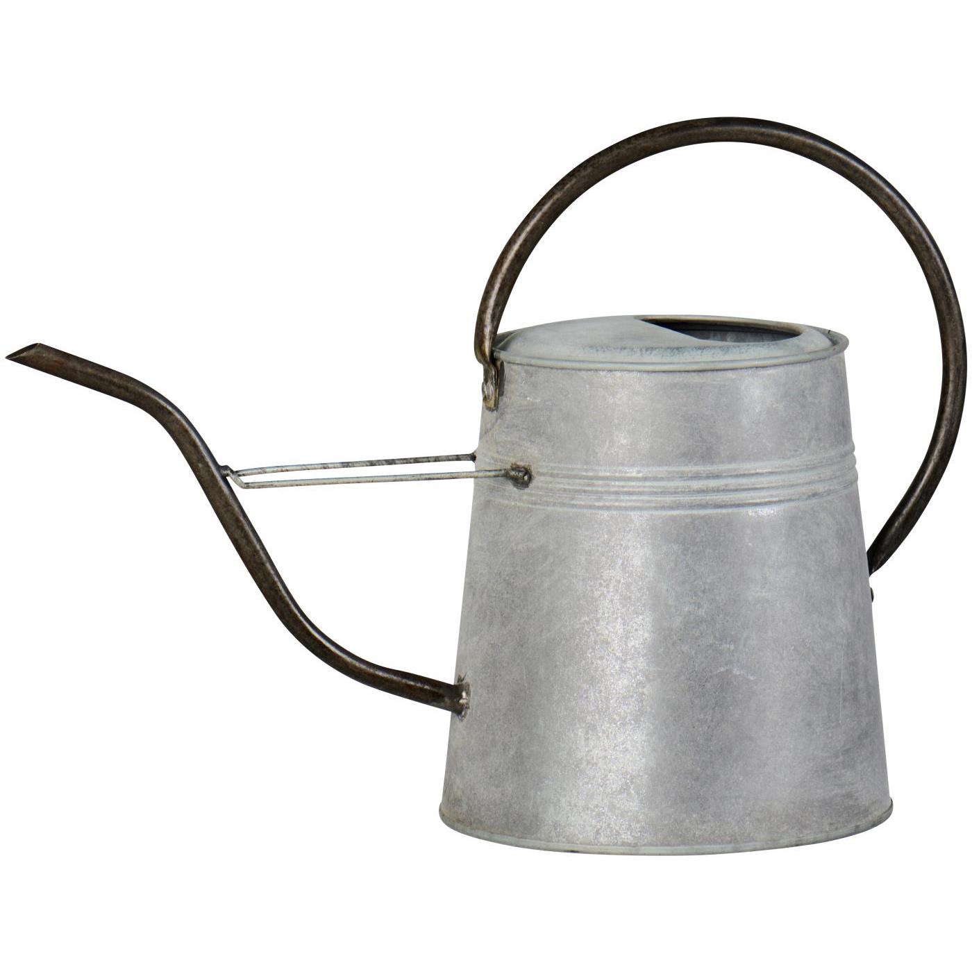 Grå vandkande 2,3 liter med sort hank og tud til vanding af planter inde og ude - køb hos butikalrum.dk
