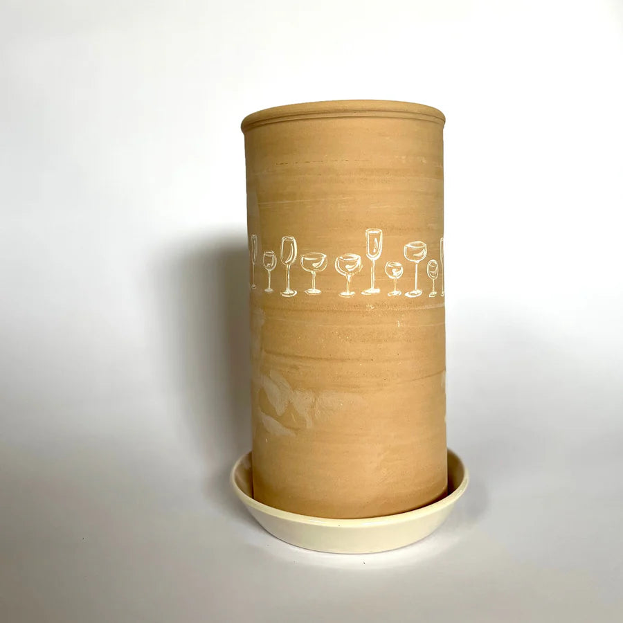 Vinkøler med kant i uglaseret lertøj – køb hos butikalrum.dk
