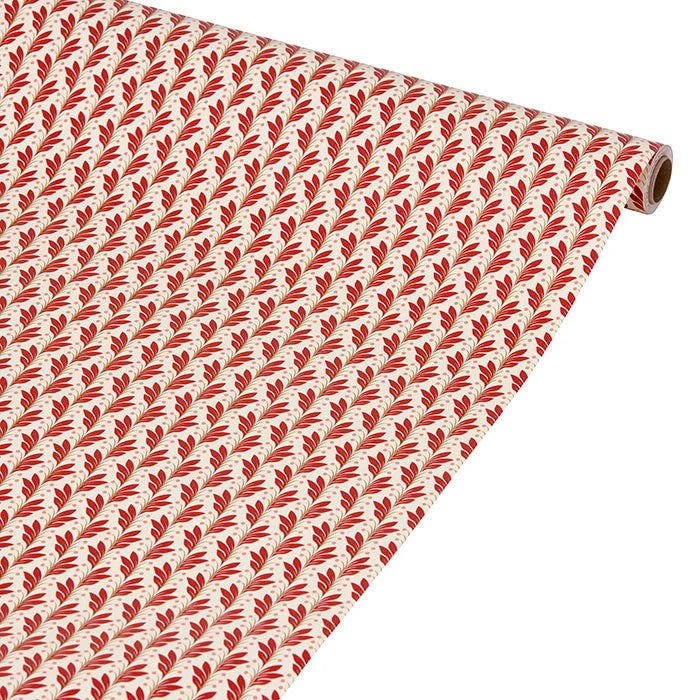 Wrapping Paper Naya fra Bungalow i Scarlet med ikonisk print, 10 meter x 70 cm – køb hos butikalrum.dk.
